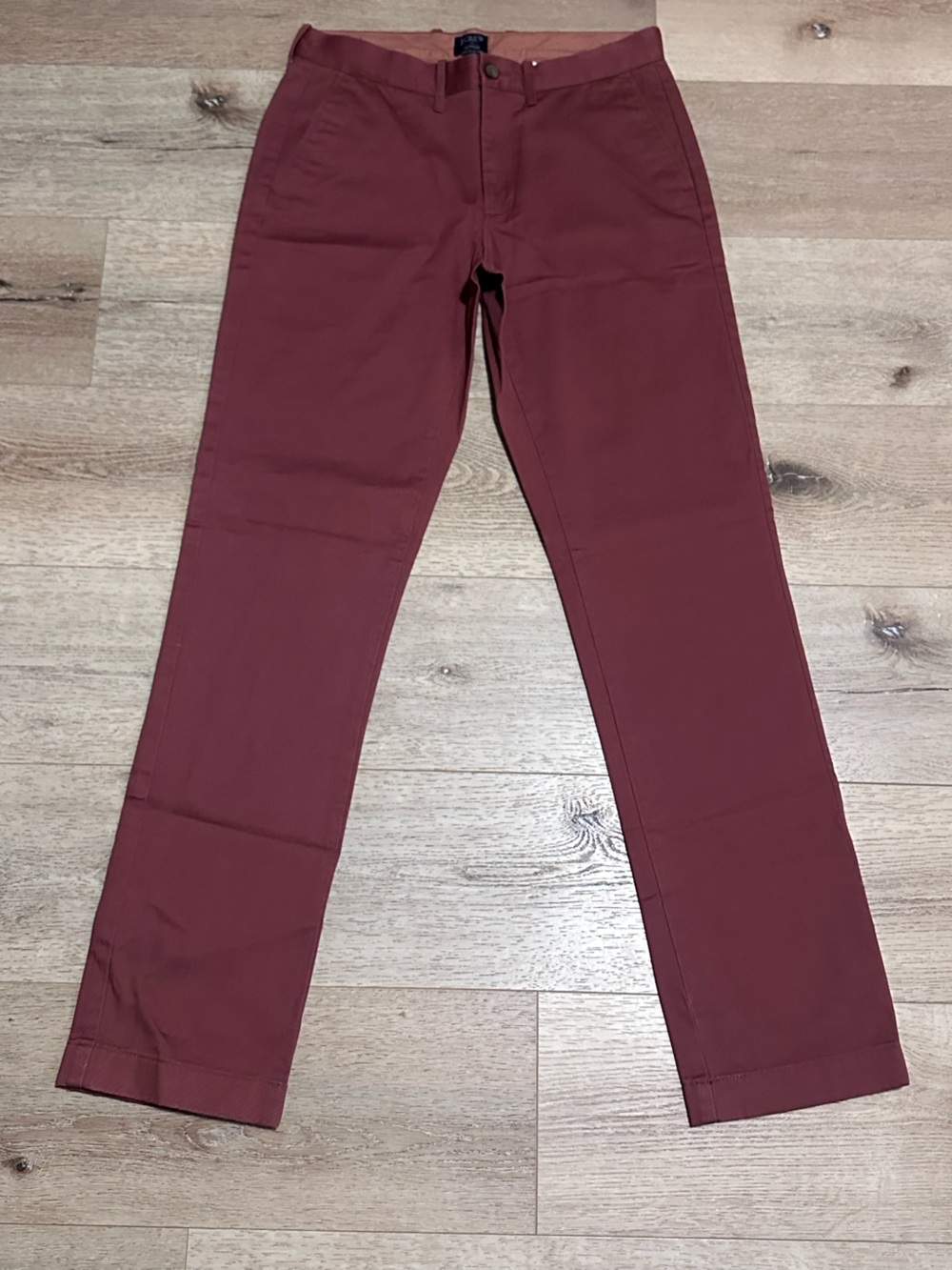 J Crew Men’s Slim Straight Pants in Deep Brick Red
